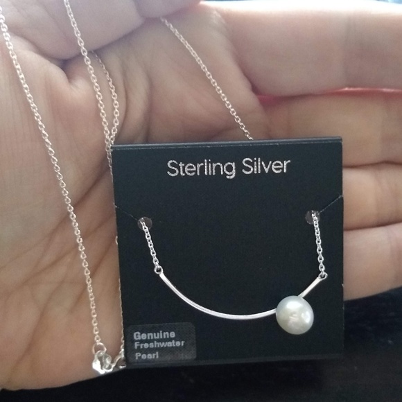 Sterling Silver Freshwater Pearl Necklace - Picture 3 of 3